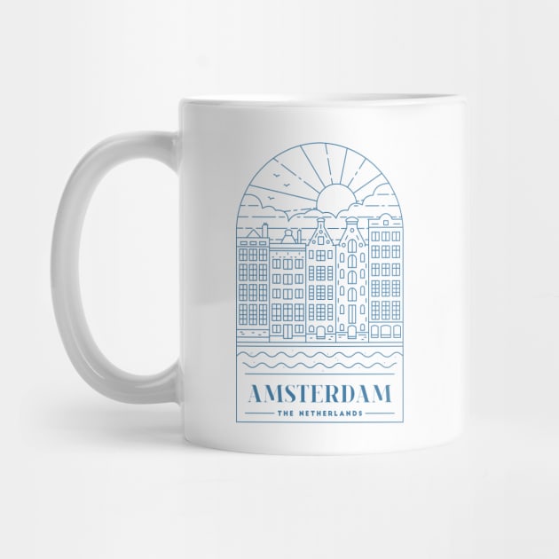 Amsterdam, The Netherlands Monoline - Navy by typelab